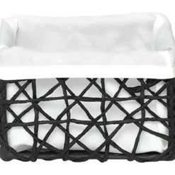 PANIER MM PAPIER NOIR TISSU BLANC