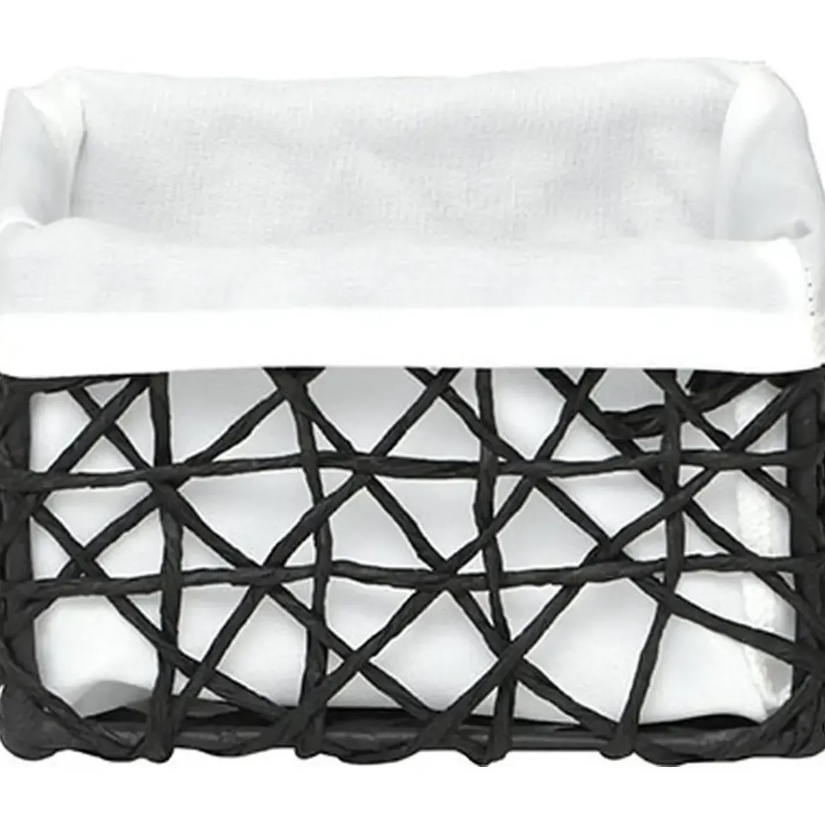 PANIER MM PAPIER NOIR TISSU BLANC