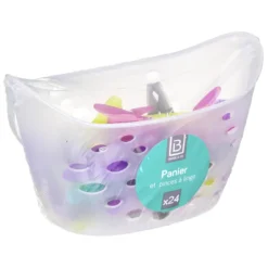 PANIER 24 PINCES A LINGE TRANSLUCIDE