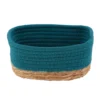 PANIER RECTANGLE COTON VEGETALE 19X11X10CM BLEU TAHITIEN
