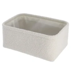 PANIER RECTANGLE FACON BOUCLETTE 30X20.5X13.5CM NATUREL