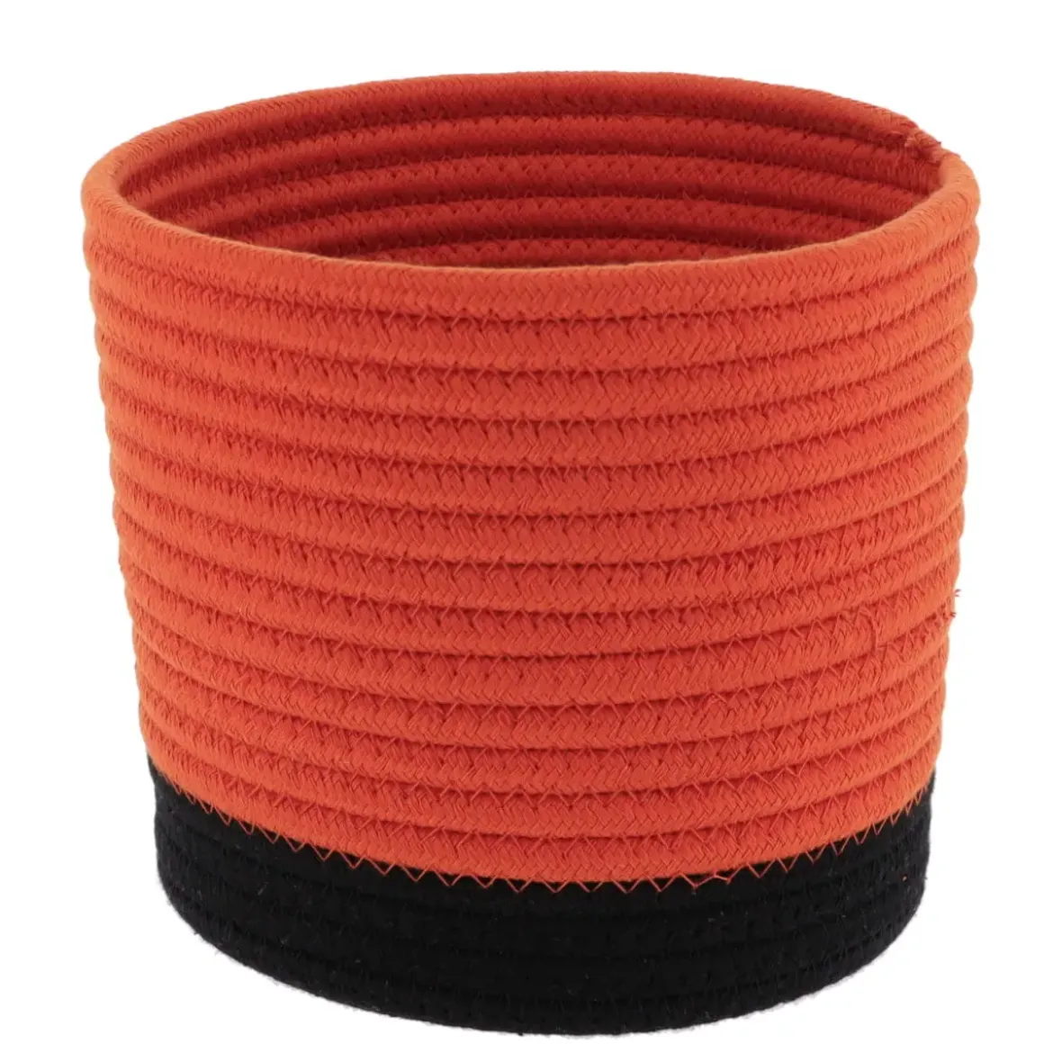 PANIER ROND COTON TERRE DE SIENNE NOIR D.19X16CM