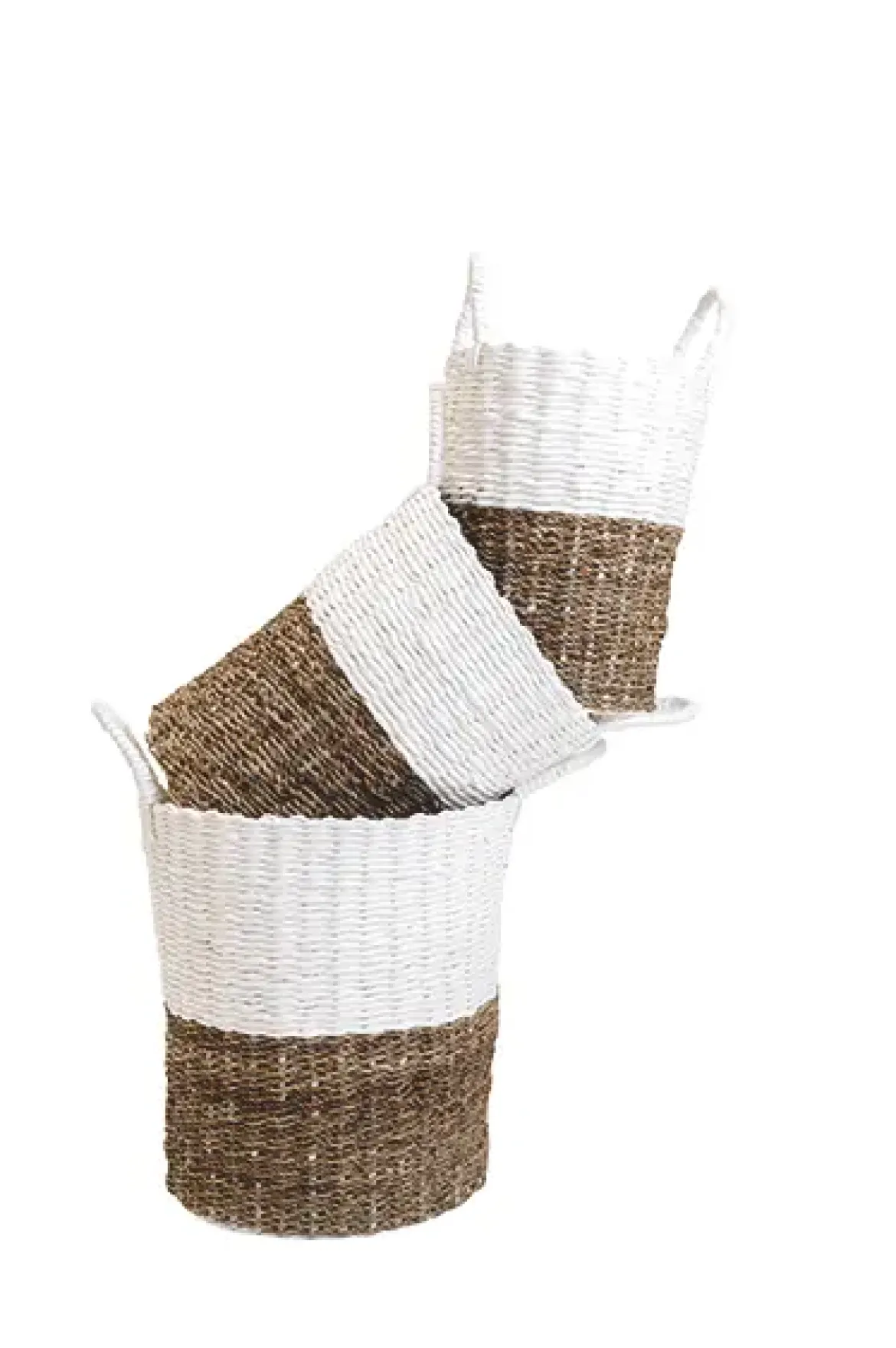 PANIER TRESSE BLANC NATUREL D.24X24X30CM