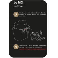 PANIER VELO METAL NOIR CLIP AUTOMATIQUE 10L