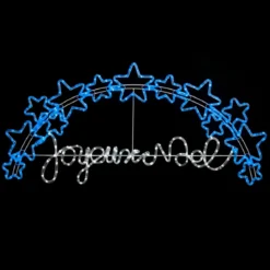 PANNEAU LUMINEUX JOYEUX NOEL BLANC FROID BLEU L.134CM