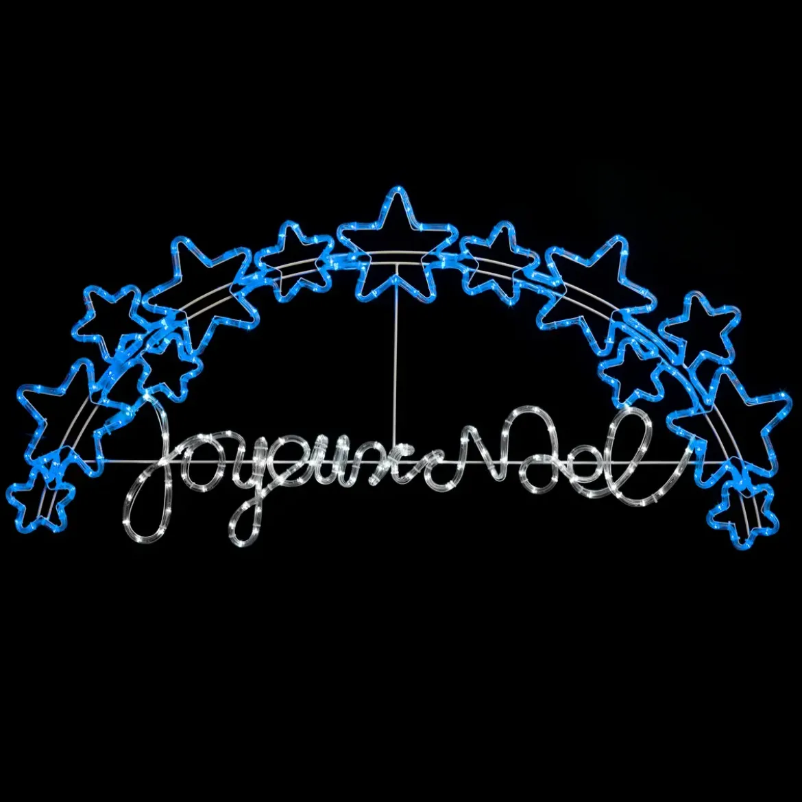 PANNEAU LUMINEUX JOYEUX NOEL BLANC FROID BLEU L.134CM