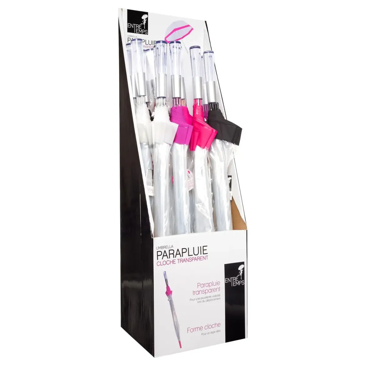 PARAPLUIE LONG DOME TRANSPARENT 80CM
