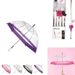 PARAPLUIE LONG DOME TRANSPARENT 80CM