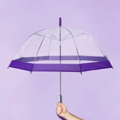 PARAPLUIE LONG DOME TRANSPARENT 80CM