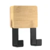 PATERE CROCHET DOUBLE BASE BAMBOU NOIR