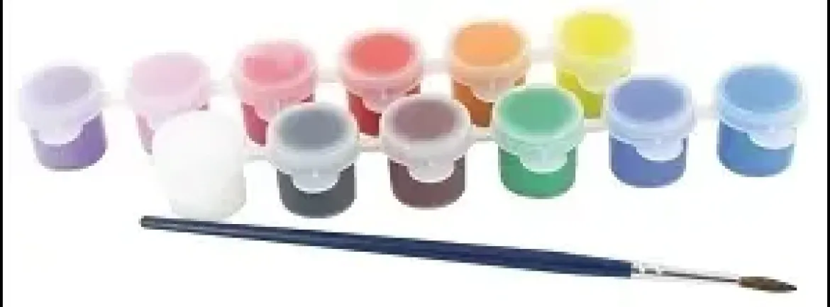 PEINTURE ACRYLIQUE 6 ML X 12 PCS ET 1 PINCEAU