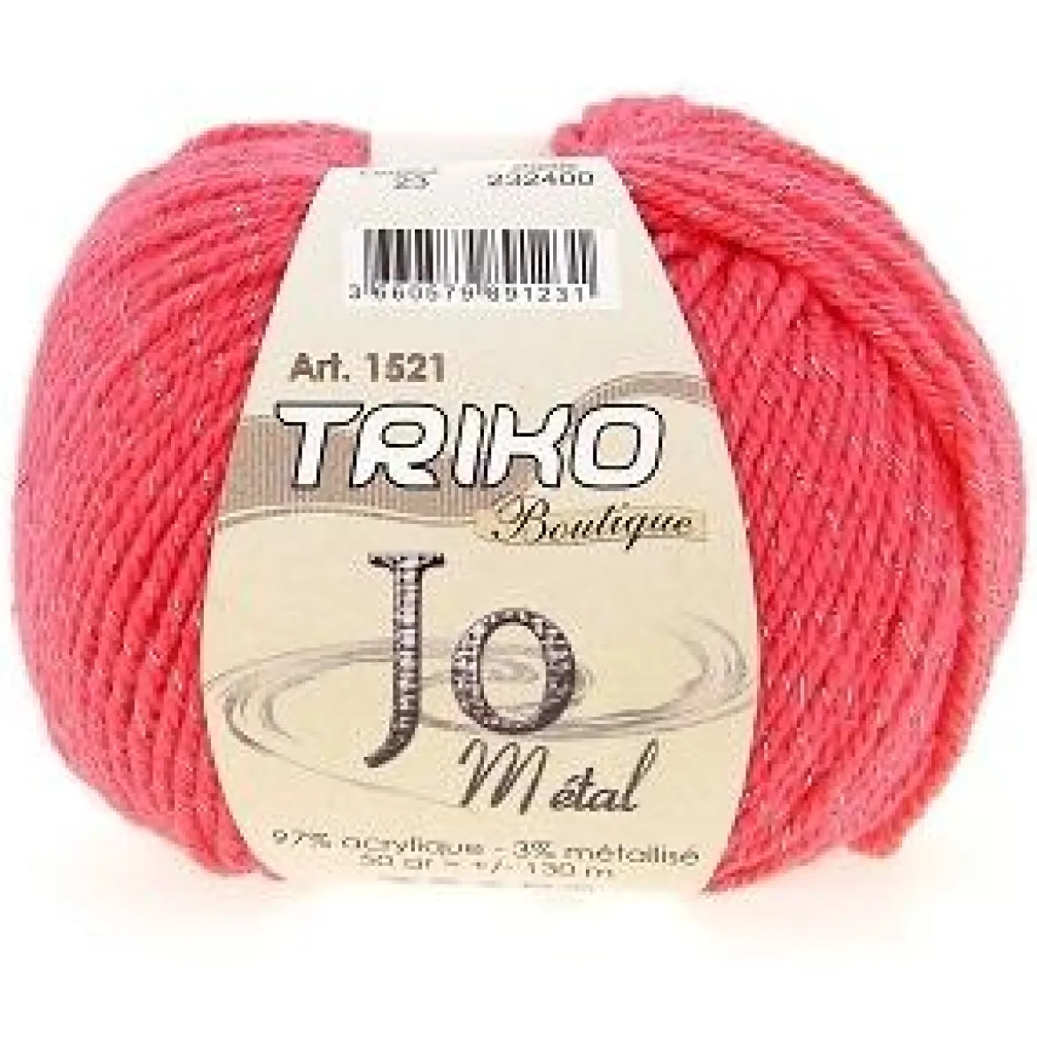 PELOTE DE FIL TRICOT JO METAL ACRYLIQUE MULTICOLORE 50G