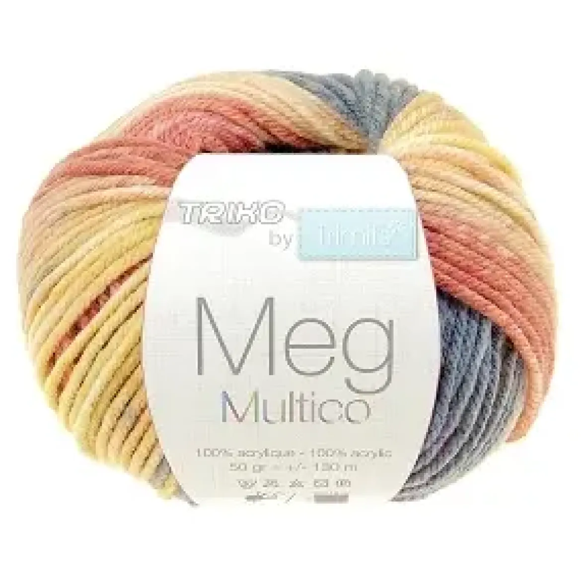 PELOTE DE FIL TRICOT MEG ACRYLIQUE MULTICOLORE 50G
