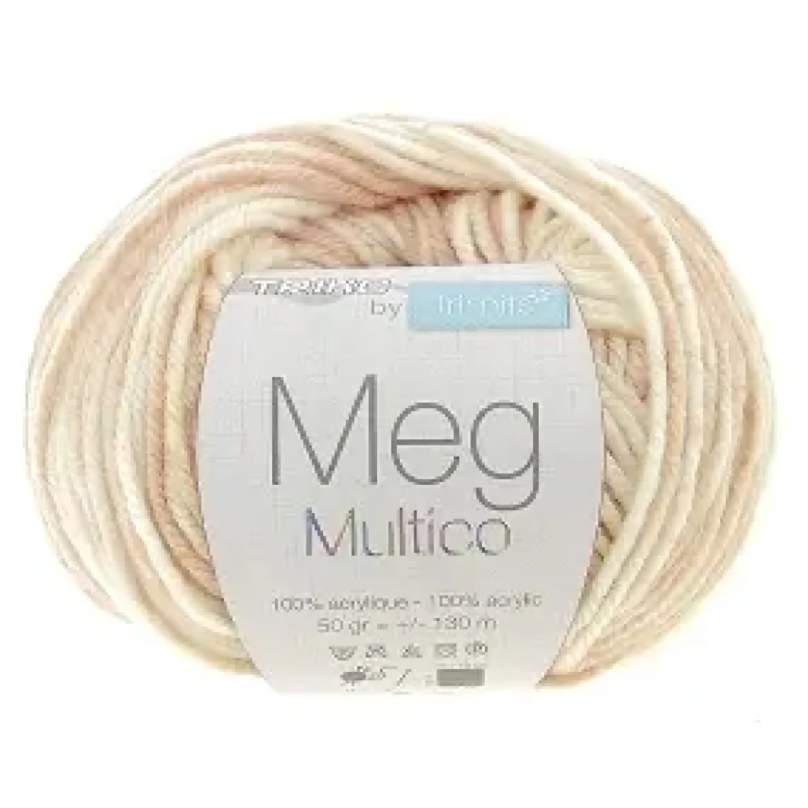 PELOTE DE FIL TRICOT MEG ACRYLIQUE MULTICOLORE 50G