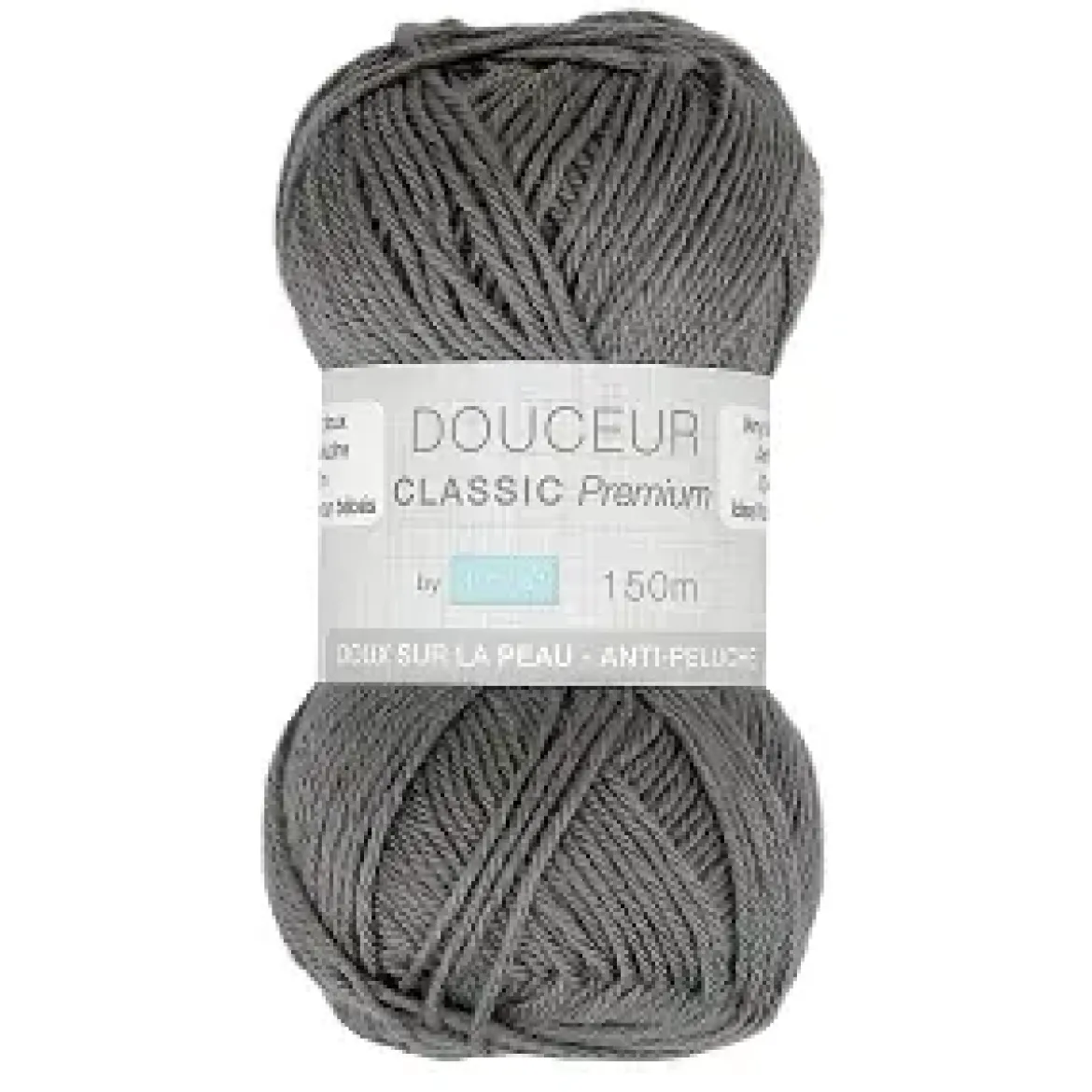 PELOTE FIL TRICOT DOUCEUR CLASSIC 50G GRIS FONCE