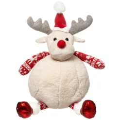 PELUCHE RENNE CHAPEAU ROUGE 40CM