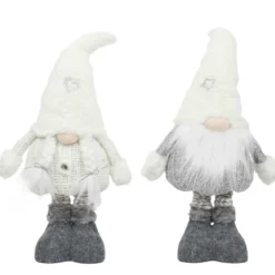 PERE NOEL OU MERE NOEL GRIS BLANC EXTENSIBLES H.60CM