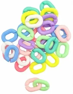 PERLES ACRYLIQUE GROSSES MAILLES PASTEL 1.8X2.3CM X40 PIECES