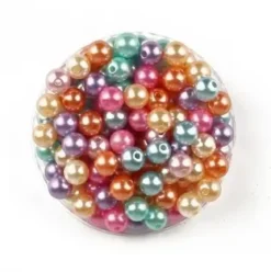 PERLES ACRYLIQUE NACREES RONDES PASTEL 0.8CM X30G