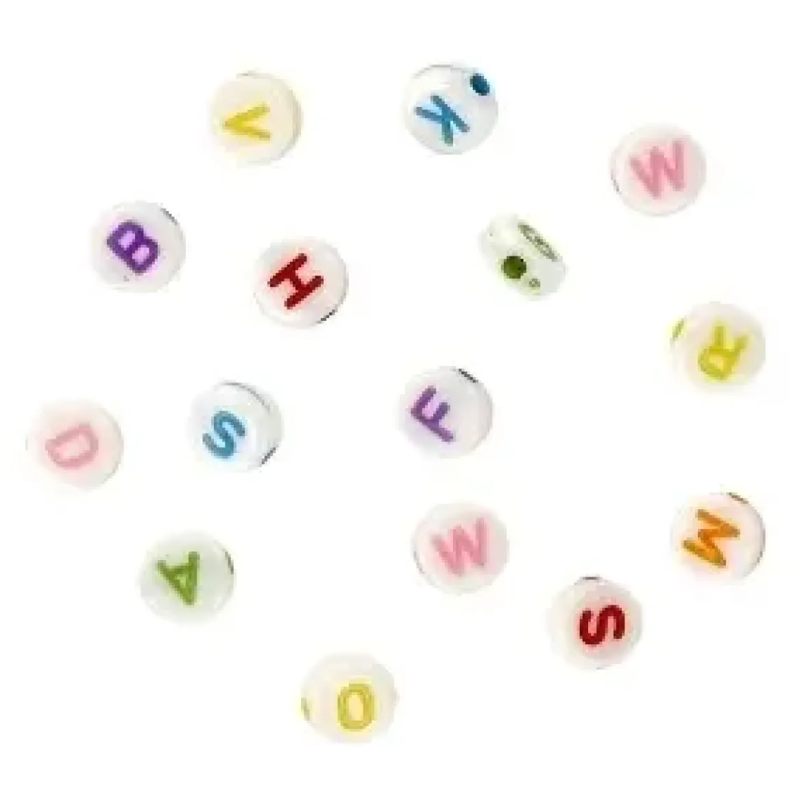 PERLES ACRYLIQUES LETTRES RONDES 0.3 CM X 373 PCS