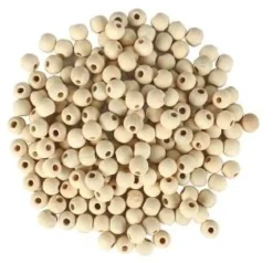 PERLES BOIS BRUT RONDES 0.8CM X200 PIECES
