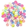 PERLES FANTAISIE ACRYLIQUE COULEURS PASTELS 0.9X0.5CM X45G