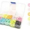 PERLES HEISHI 10 COULEURS PASTEL 6X1.2MM X1500 PIECES