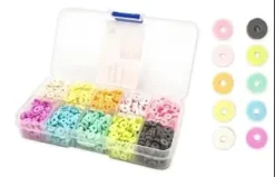 PERLES HEISHI 10 COULEURS PASTEL 6X1.2MM X1500 PIECES