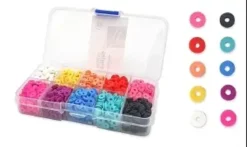 PERLES HEISHI 10 COULEURS VIVES 6X1.2MM X1500 PIECES