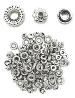 PERLES INTERCALAIRES HEISHI METAL ARGENTE X105 PIECES