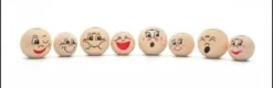 PERLES VISAGES FANTAISIES BOIS 15MM ET 20MM X8 PIECES