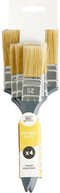 PINCEAU TOUTE PEINTURE PLAT X4 PIECES