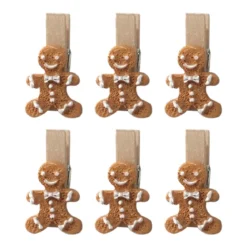 PINCE DECORATIVE BONHOMME PAIN EPICE X6 PIECES
