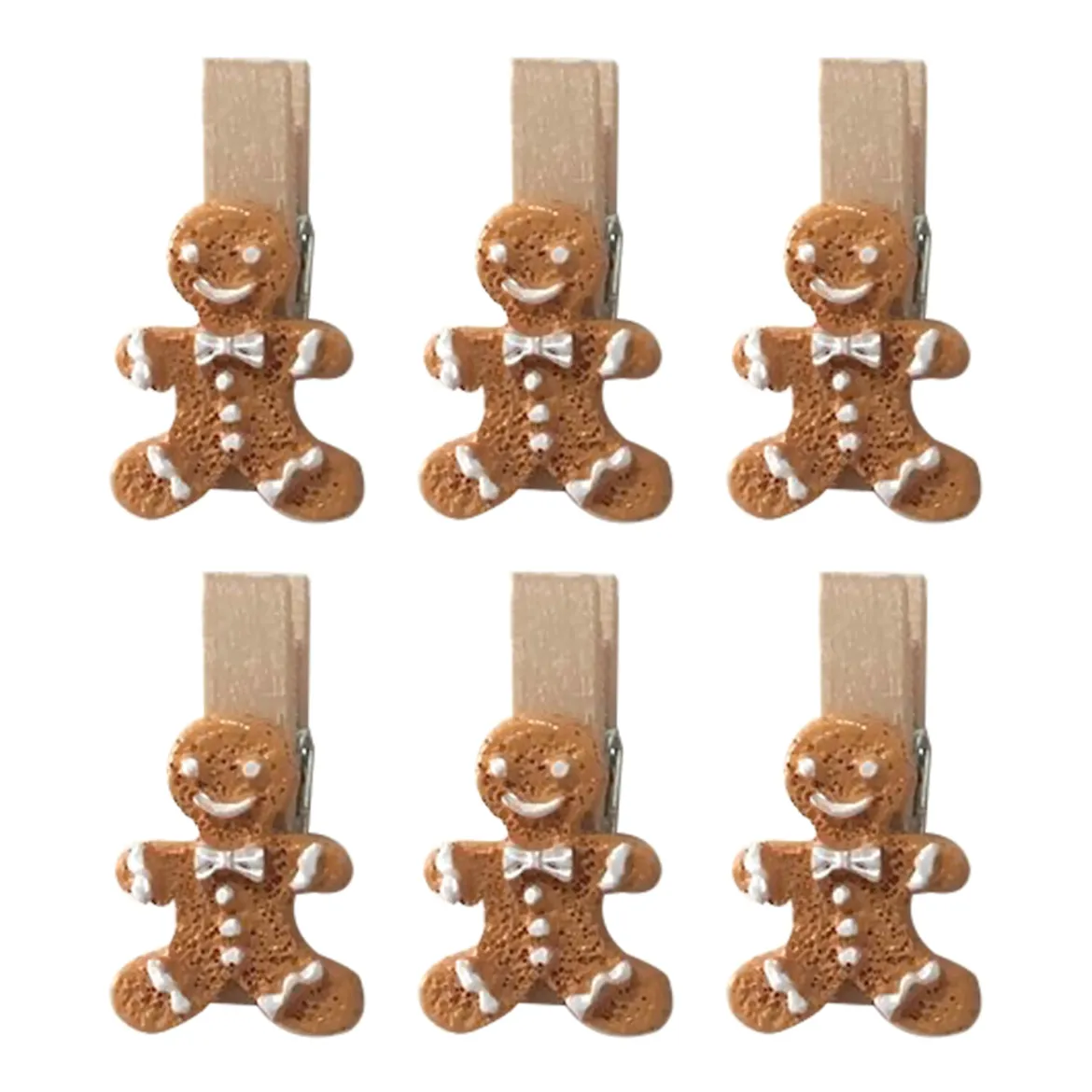 PINCE DECORATIVE BONHOMME PAIN EPICE X6 PIECES
