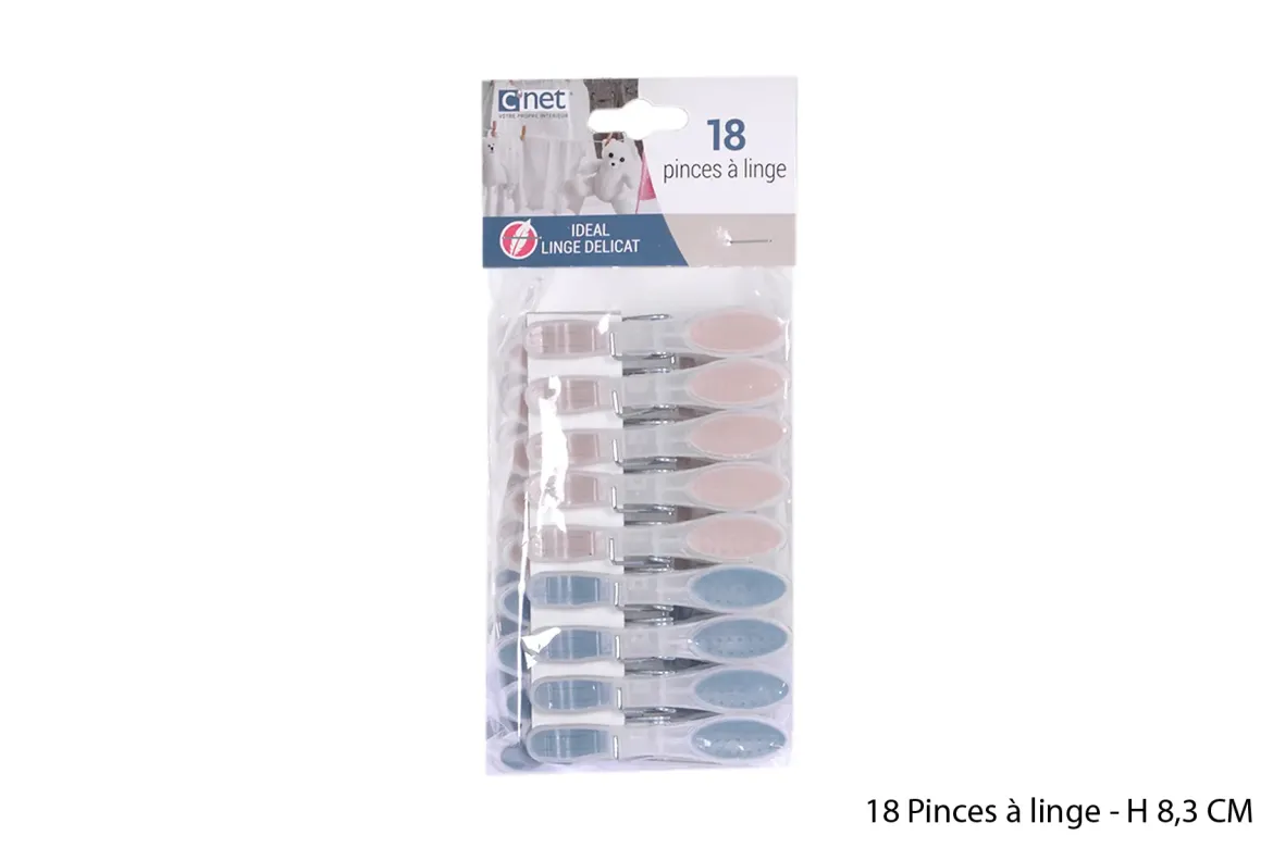 18 PINCES LINGE BI MATIERE 8.3CM