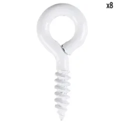 PITON FERME PLASTIFIE BLANC 2.5X22MM 8PCS