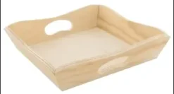 PLATEAU BOIS CARRE 20X20X5CM