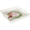 PLATEAU DECORATIF COURONNE MERRY CHRISTMAS D.30CM