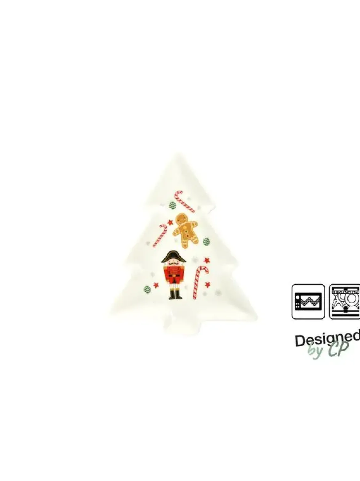 PLAT FORME SAPIN MOTIF NOEL 16.7X13.8X1.3CM