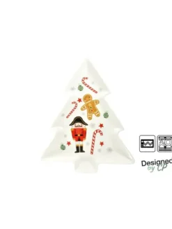 PLAT FORME SAPIN MOTIF NOEL 28.7X23.6X2.5CM