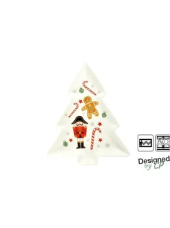 PLAT FORME SAPIN MOTIF NOEL 21X17.3X1.6CM