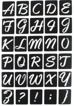 POCHOIRS ADHESIFS ALPHABET N.2 14X20CM X30 PIECES