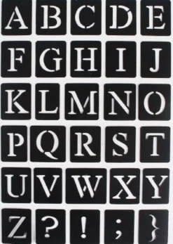 POCHOIRS ADHESIFS ALPHABET 14X20CM X30 PIECES
