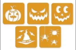 POCHOIRS HALLOWEEN 15X15CM X5 PIECES