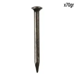 POINTE A BETON TETE RONDE ACIER BLEUI 2X25MM 70G