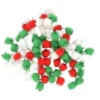 POMPONS METALLISES ROUGE VERT ET BLANC 0.8CM X200 PIECES