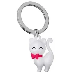 PORTE CLE CHAT BLANC