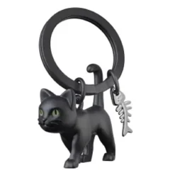 PORTE CLE CHAT NOIR YEUX PHOSPHORESCENTS