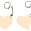 PORTE CLEFS BOIS COEURS 5 CM X 4 PCS