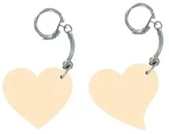 PORTE CLEFS BOIS COEURS 5 CM X 4 PCS